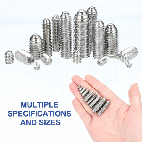 20 Pcs M6x10mm Ball Point Set Screws 304 Stainless Steel With Hex Socket Spring Ball Point Grub Screws for varied applications.