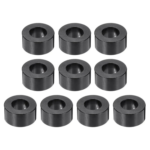 10 Pack M8 Aluminum Spacers Unthreaded Black 5/16 Inch Inner Diameter 5/8 Inch Outer Diameter 5/16 Inch Length Standoff Spacers For M8 Screws Bolts Durable DIY Ready For Enclosures And Projects arranged in two rows