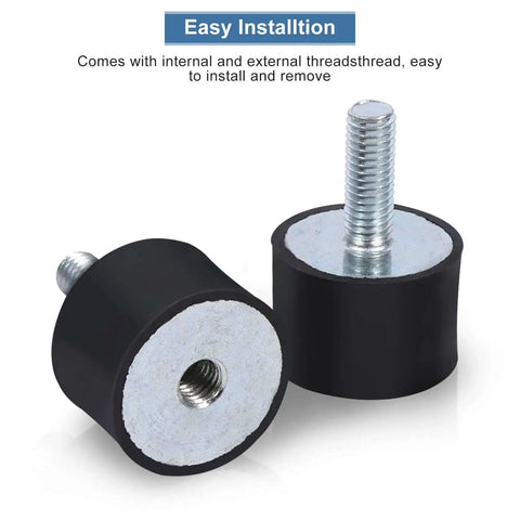 Efficiently dampens vibration and noise with durable M8 cylindrical rubber anti vibration mounts featuring threaded studs