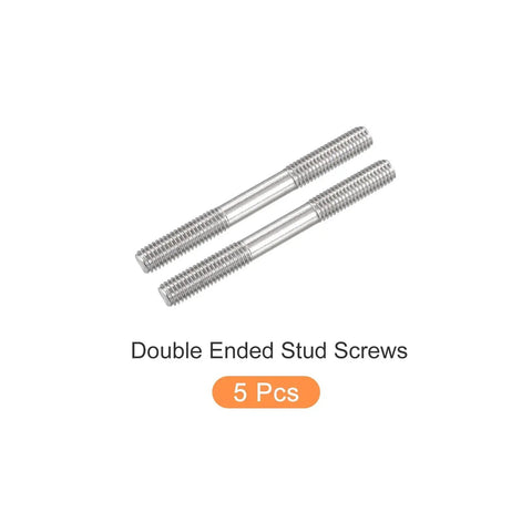 M8 Double Ended Stud Screws 80mm 5pcs 304 Stainless Steel for Home Maintenance, showing two screws on white background