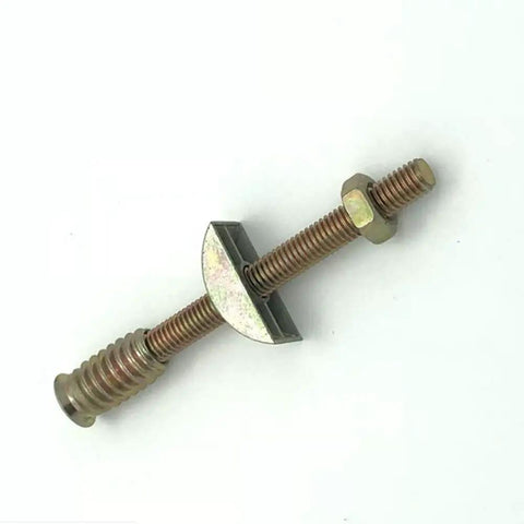 Four In One M8 Panel Furniture Connectors Kit Six Pieces For Wardrobe Table And Bed Assembly With 100 Mm Bolts Nuts And Half Moon Spacers