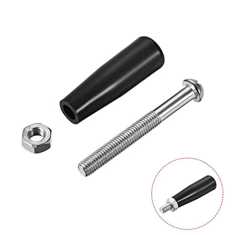 2 Pack M8 Revolving Screw Knob Clamping Handle For Lathe Machines And Equipment Plastic Metal, includes nut and threaded rod
