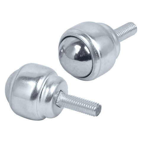 1 Inch M8 Roller Ball Transfer Bearing Casters Stud Mounted Carbon Steel Units with Threaded Stem 360 Degree Rotation