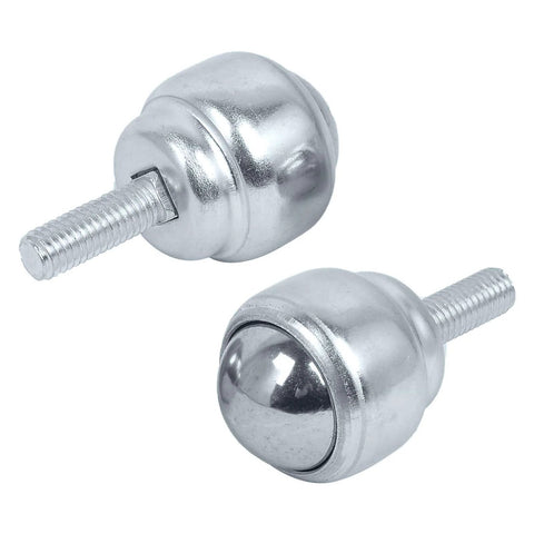 1 Inch M8 Roller Ball Transfer Bearing Casters Stud Mounted Carbon Steel Units with Threaded Stem front view