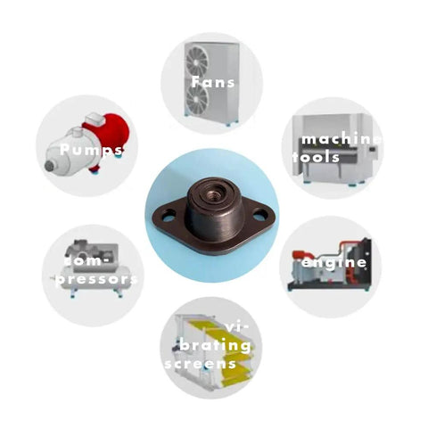 Dampen vibration and noise with this four piece M8 rubber in turret mounts set, featuring natural rubber with integral steel base
