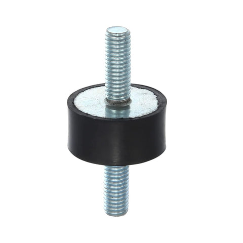 Durable M8 rubber vibration isolators, 30x15mm with 22mm thread length, shown upright to illustrate size and design.