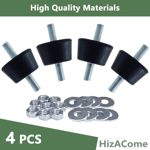 Durable M8 double-stud anti-vibration mounts with 40x26mm rubber pads for generators, compressors, motors, and pumps, 4-piece set