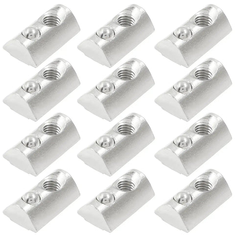 Beefed Up Heavy Duty Spring T Nuts For 4040 Aluminum Extrusion M8 8mm Roll In T Slot Nuts Carbon Steel With Nickel Plating 30 Pieces
