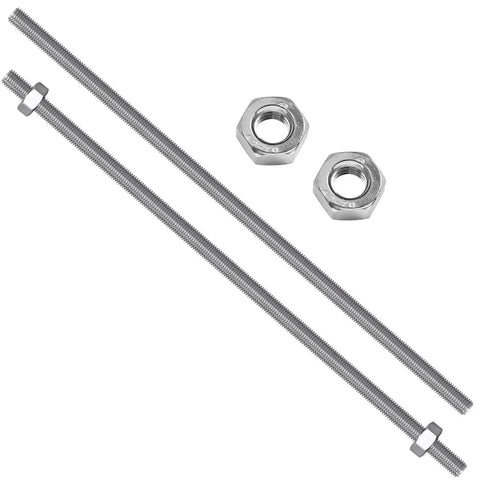 Two Pack M8 X 300mm Fully Threaded Stainless Steel Rods 304 Grade Cuttable Right Hand Threads ideal for anchor bolts and clamps