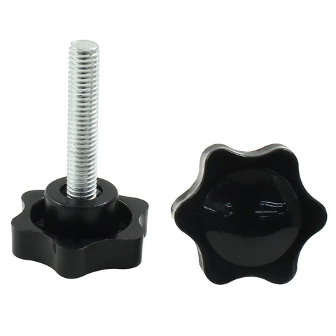 Set of 2 M8 x 40mm star hand knobs plastic hex shaped clamping knobs for tightening screws and easy adjustment on machinery