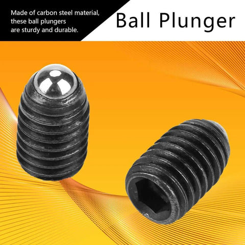 ✝️ 10pcs M8 (M8x12) Screw Thread Hex Socket Carbon Stainless Steel Ball Drive Spring Plungers with smooth ball tip