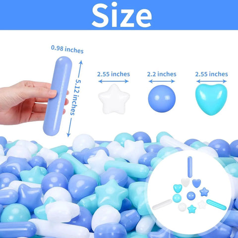 Ball Pit Balls for Toddlers - Macaron Ball Pit Balls Crush Proof Plastic Toy Balls for Toddlers, various shapes and sizes shown