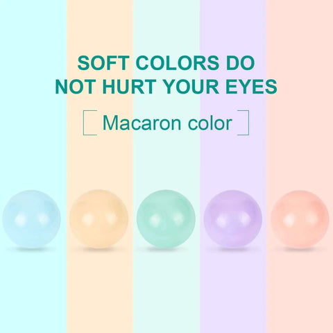 5 Mixed Colors Macaron Ocean Ball Set - pastel balls on colorful background