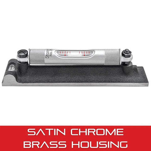 Machinists Level With Ground And Graduated Main Vial For Precise Alignment In The Machine Shop, Satin Chrome Brass Housing
