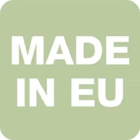 Green square icon with text 'MADE IN EU' indicating European manufacturing origin.