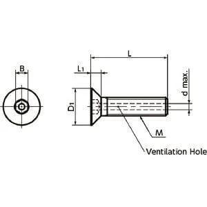 Made in Japan SVFCS-M3-8 NBK Hex Socket Countersunk Head Vacuum Vented Screws - Ventilation Hole Pack of 20