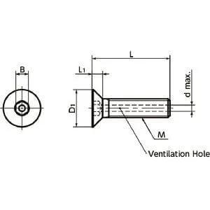 Made in Japan SVFCS-M4-16-NBK Hex Socket Countersunk Head Vacuum Vented Screws - Ventilation Hole Pack of 20