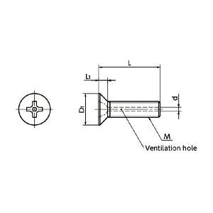 10-Pack Made in Japan SVFT-M3-10 NBK Phillips Cross Recessed Flat Head Titanium Machine Vacuum Vented Screws - Ventilation Hole