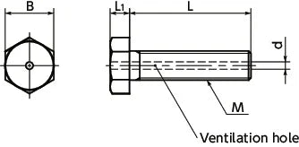 Made in Japan SVHS-M3-12 NBK Hexagon Head Bolts with Ventilation Hole- 10 Vacuum Vented screws - VXB Ball Bearings