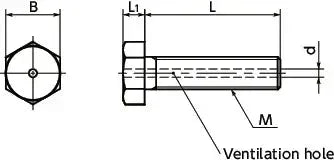 Made in Japan SVHS-M8-30 NBK Hexagon Head Bolts - Ventilation Hole- 10 Vacuum Vented screws