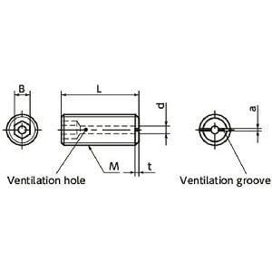 Made in Japan SVTS-M3-6 NBK Hex Socket Set Vacuum Vented Screws - Ventilation Hole Pack of 20