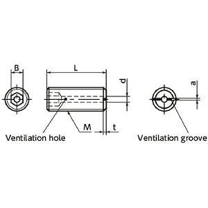 Made in Japan SVTS-M4-6 NBK Hex Socket Set Vacuum Vented Screws with Ventilation Hole Pack of 20 - VXB Ball Bearings