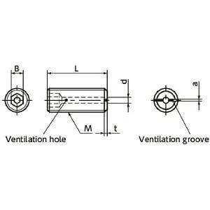 Made in Japan SVTS-M6-8 NBK Hex Socket Set Vacuum Vented Screws - Ventilation Hole Pack of 20