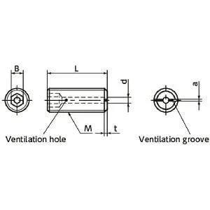 Made in Japan SVTS-M8-35 NBK Hex Socket Set Vacuum Vented Screws - Ventilation Hole Pack of 20
