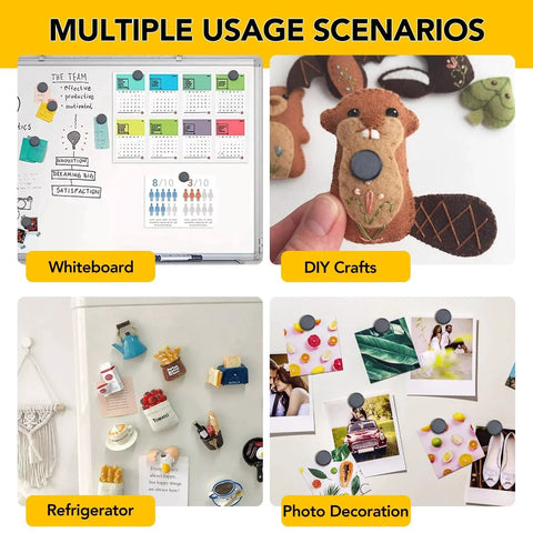 90 Magnetic Adhesive Dots Ceramic Magnets 0.7 Inch With Sticky Backing used on whiteboard, crafts, fridge, and photo decor