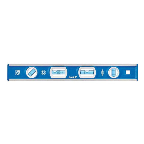 True Blue 12 Inch Magnetic Box Level With Four Vials Delivers Hands Free On Site Precision On Metal Surfaces And Is Compact Durable