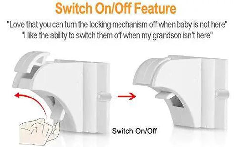 Keep curious kids safe with invisible magnetic cabinet locks featuring switch on/off mechanism for easy use and safety