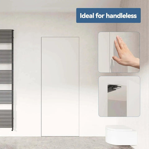 Heavy Duty Magnetic Push Latch No Nail Installation For Large Doors And Cabinets Black 2 Pack in use on a kitchen cabinet