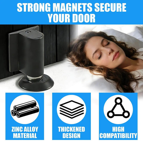No Drill Invisible Door Stopper With Magnetic Door Stop Heavy Duty Hidden Door Catch Holder in zinc alloy on door bottom