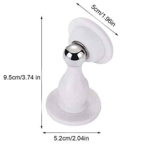 Stainless Steel Door Clip Set 2 Pack Drill Free Door Stopper Screws With Magnetic Attraction Silent Door Handle Protectors And Wall Guard For Home Studio White
