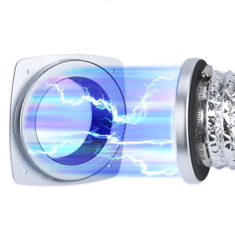 Upgrade Magnetic Dryer Vent Connector Kit With Self Alignment Magnet DV180 close-up of duct connection with airflow effect.