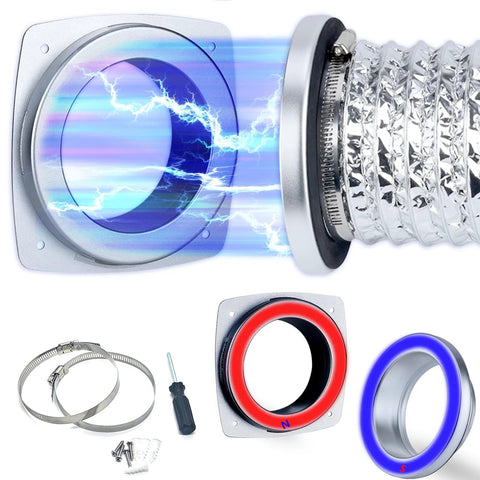 Amazon Upgrade Magnetic Dryer Vent Connector Kit DV180 with 3.1ft silver duct, two clamps, two rings
