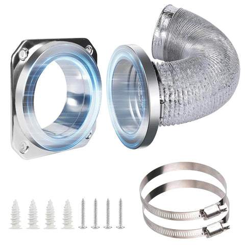 Magnetic Dryer Vent Coupling Kit With Airtight Seal Quick Connect And Disconnect Includes 4 Inch By 3.3 Foot Duct And Two Clamps Easy To Clean And Install Connector For Dryer Venting