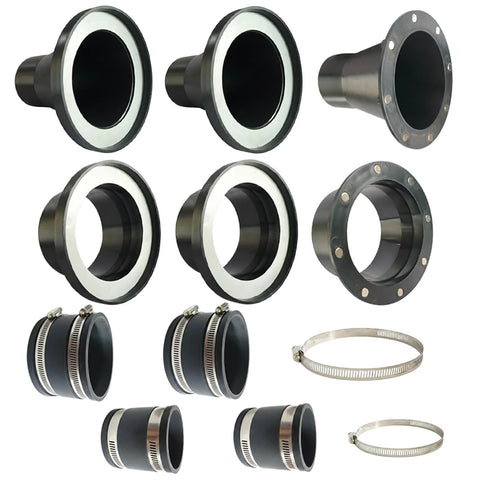20-piece magnetic dust collection fittings kit with 4" and 2.5" quick-connects, reducer, and clamps