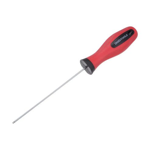 Ball End Hex Screwdriver Magnetic Ball End With 2.5mm Hex Bit 190mm total length, red ergonomic handle, S2 steel rod.