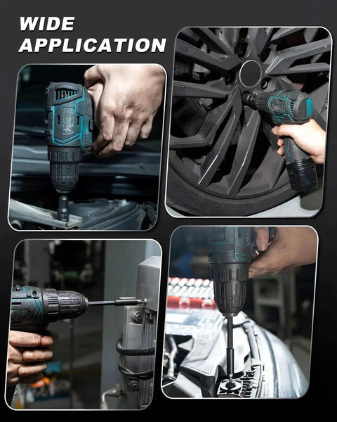 34-Piece Magnetic Impact Nut Driver Set With SAE and Metric Sizes in use on various automotive parts