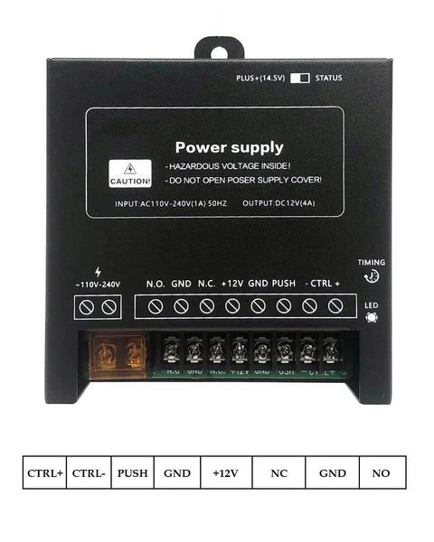 Power supply for Outswinging Door Access System With 600lbs Magnetic Lock Kit Built In Alarm Beeper Remote Controller And Exit Button