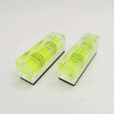 Magnetic Mini Bubble Level Tool Set 2 Inch Pocket Level with Three Line Grid, acrylic construction for precise leveling.