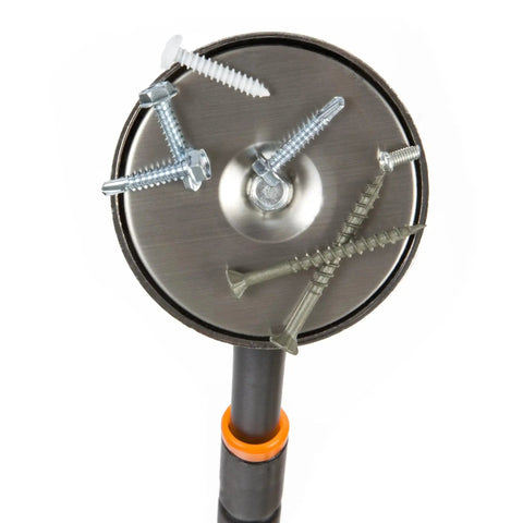 Extendable 40 inch magnetic pickup tool with a 50 lb pull enables safe retrieval of nails and screws from hard to reach spots