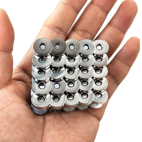 Magnetic Purse Snap Clasps 14mm Silver Tone Sets For Bags Handbags Purses And Clothing DIY Closures No Tools Required Easy Install 50 Sets