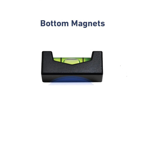 Scope Mounting Bubble Level Kit With Magnetic Bubble Levels And Turret Gun Clamp Level For Pro Grade Rifle Optics Alignment, Aircraft Grade Aluminum With Hardcoat Anodization, Durable Bubble Vials, Protective Foam Carrier showing front view of magnetic bubble level.