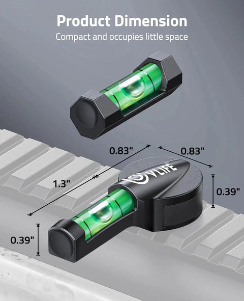 Magnetic Scope Leveling Kit With High Visibility Bubble Level For Precise Optics Alignment And Rock Solid Mounting On Iron Surfaces Built With A Heavy Duty Metal Structure For Long Lasting Field Use Cvlife shown in compact dimensions.