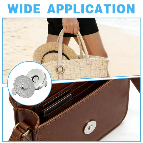 Magnetic Purse Snap Clasps 14mm Silver Tone Sets For Bags Handbags Purses And Clothing DIY Closures No Tools Required Easy Install 50 Sets