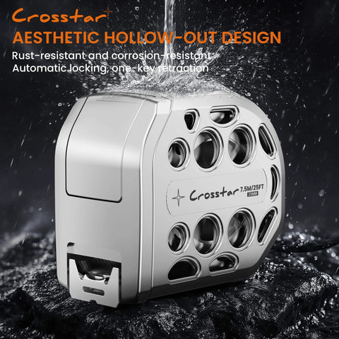 25 Foot Magnetic Self Locking Stainless Steel Tape Measure With Dual Sided Imperial And Metric Scales Waterproof And Rustproof Retractable Tape