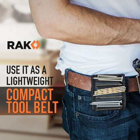 Magnetic Wristband For Tools With Powerful Magnets, Premium Tool Belt For Holding Screws And Nails on a belt, side view