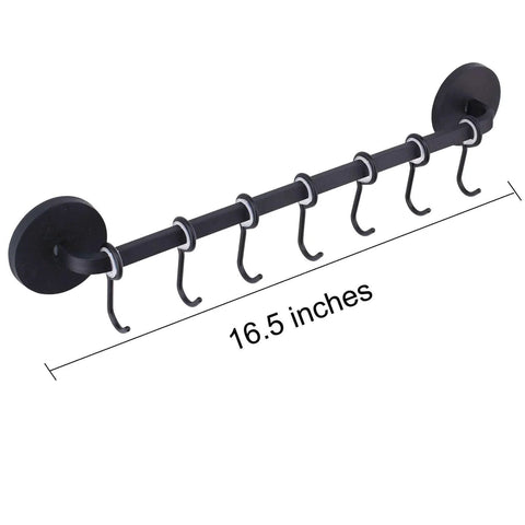 7 Hooks Magnetic Utensil Holder Utensil Rack Tool Hanger Organizer for Refrigerator, Metal Cabinet, Metal Stove, Grill, BBQ, 16.5 inches